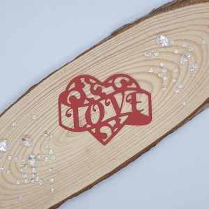 "Love Heart Banner" Die Cut x 10