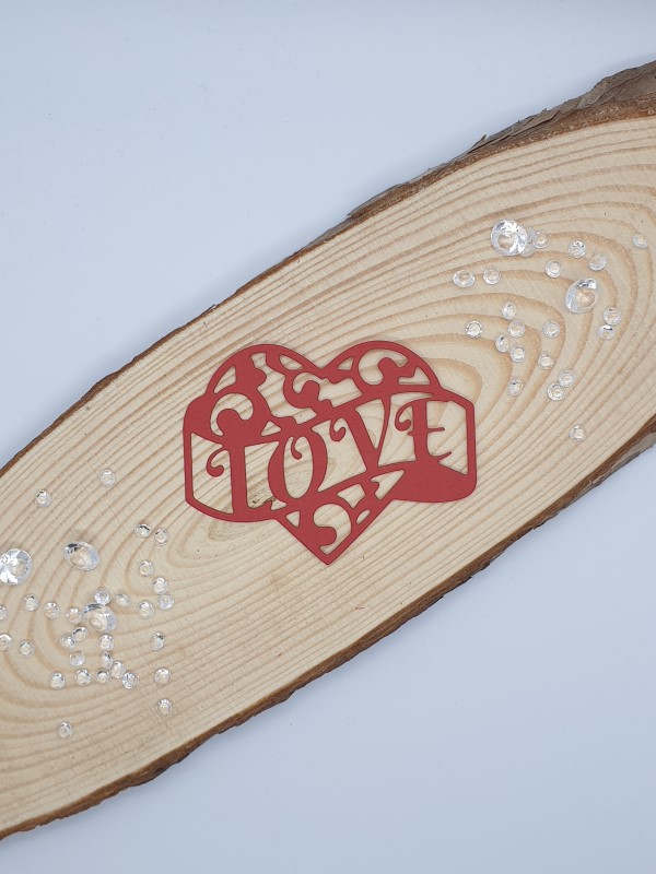 "Love Heart Banner" Die Cut x 10