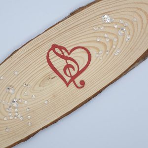 "Heart with Music Note" Die Cut x 10
