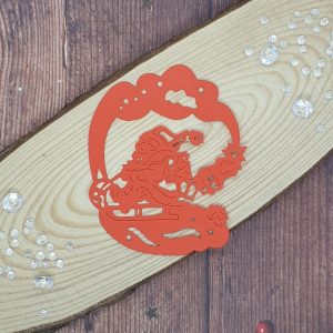"Father Christmas Sleigh" Die Cut x 10