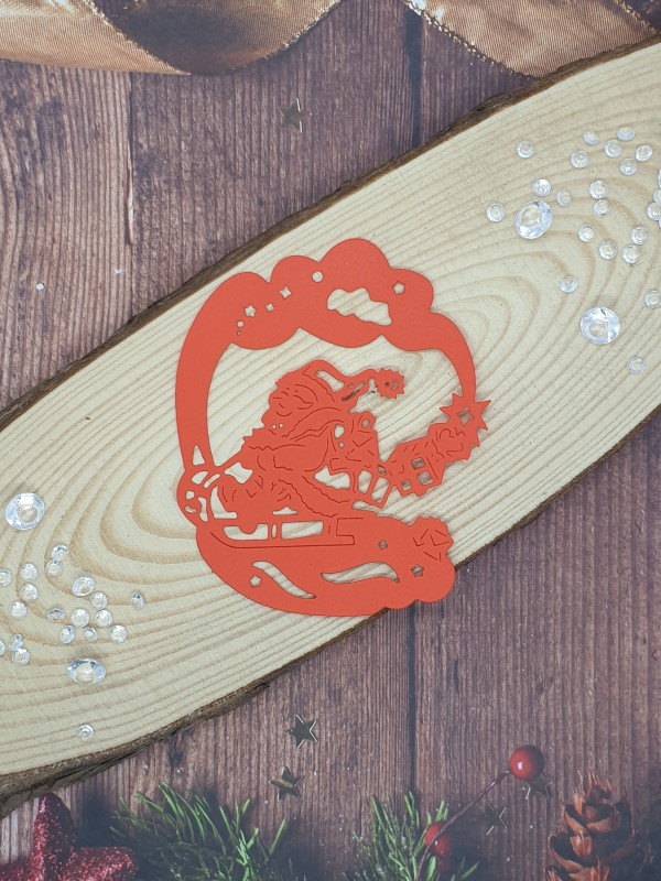 "Father Christmas Sleigh" Die Cut x 10