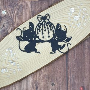 "Mouse Bauble Dash" Christmas Die Cut x 10