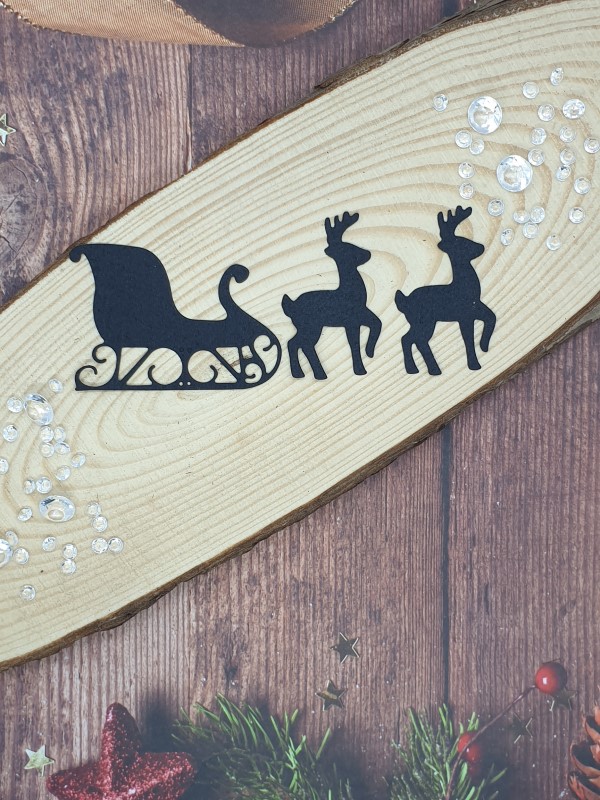 "Sleigh & Reindeers" Christmas Die Cut x 10