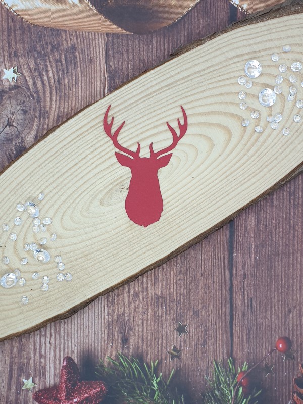 "Stag Head" Christmas Die Cut x 10