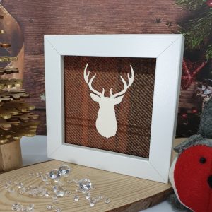 "Tartan Stag Silhouette" Freestanding Frame