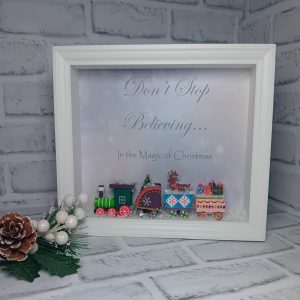 "Don't Stop Believing" Magical Christmas Train Freestanding Frame