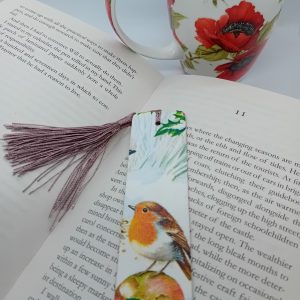 "Apple Robin" Wooden Bookmark