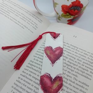 "Hearts" Wooden Bookmark