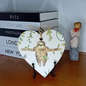 "Sloth" Wooden Heart Wall Hanging