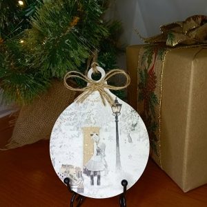"Christmas Post" Wooden Bauble Wall Hanging