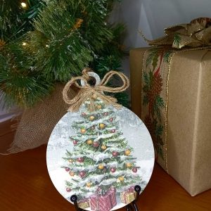 "Christmas Tree" Wooden Bauble Wall Hanging