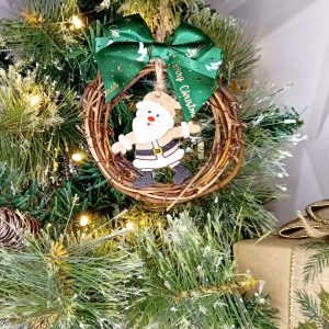 "Father Christmas Rustic Wreath" Tree Decoration