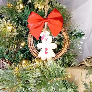 "Gingerbread Girl" Rustic Wreath Tree Decoration