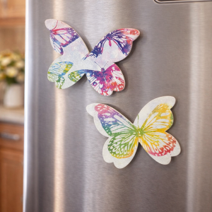 "Rainbow Butterfly Design" Fridge Magnets