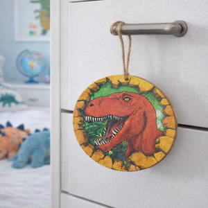 "T-Rex" Wooden Circle Hanging