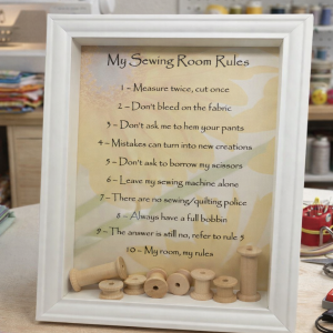 "My Sewing Room Rules" Freestanding Frame